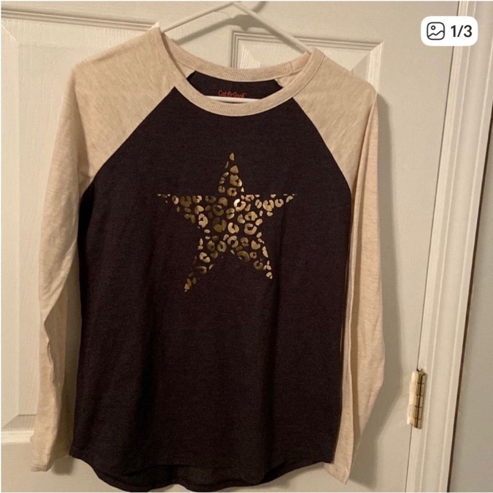 Girls Star print long sleeve tee Sz XL